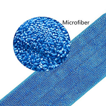 Microfiber Mop Pad 18" Inch for Wet Dry Mops Floor Cleaning Pads Reusable Compatible with Bona Floor Care System (6 Pack)