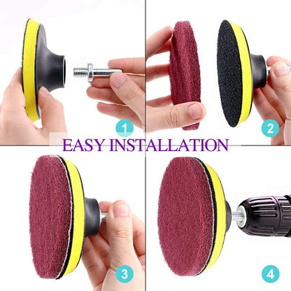 Auniwaig 2Pcs 7 Inch 1000-Grit Drill Power Brush Tile Scrubber Scouring Pads Disc Hook and Loop Cleaning for Bathroom & Kitchen Cleaning Gray - size: 1000# 2pcs
