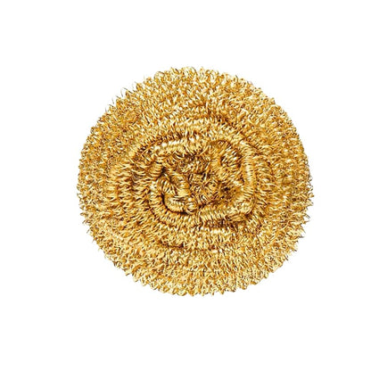 Marine Grade Brass Teak Scrubber not Cheap Stainless Steel Scrub Scouring Pad | Gentle Non-Scratch Deck | Rustproof | Premium Yacht Wood Restorer - Refinish Wood Furniture & Boat Teak - color: Golden