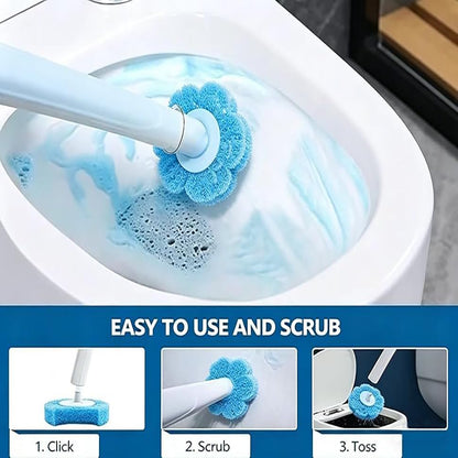 Disposable Toilet Brush with 24 Refills | Touch-Free Cleaning Wand, Built-in Detergent, Wall Mount Holder, For Toilet Bowl Sink Bathtub