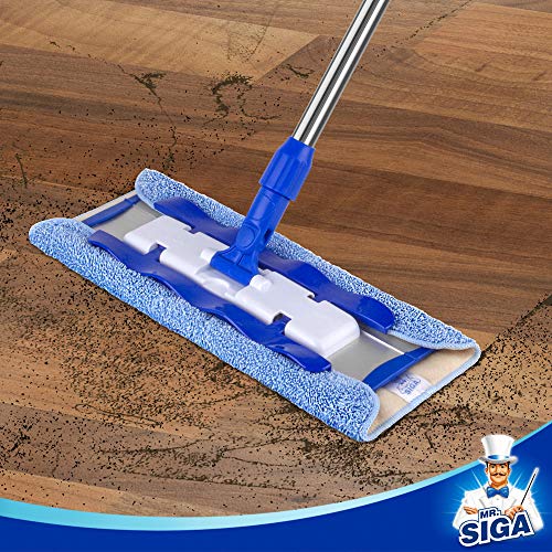 MR.SIGA Professional Microfiber Mop Refills, Pack of 3, Size: 42cm X 23cm - color: Blue - Mop Pad Refills