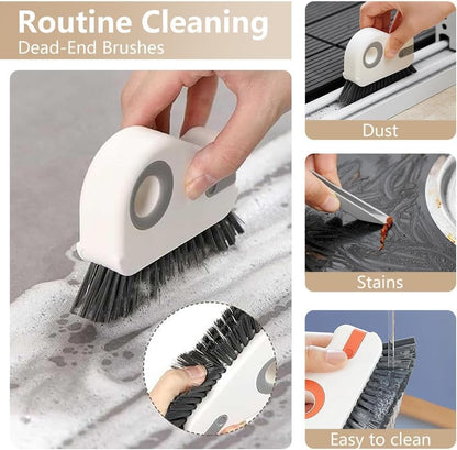 2-in-1 Groove Cleaning Brush with Hidden Scraper, Window Track Cleaner Brush, Crevice Cleaning Tool for Sliding Door Tracks, Window Sills, Narrow Gaps, Kitchen & Bathroom Cleaning (2 PCS) - color: 2 Pcs