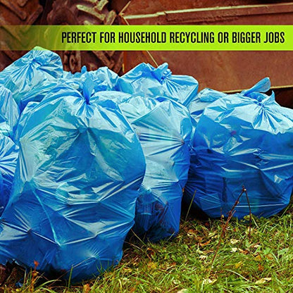 Aluf Plastics 95-96 Gallon Blue Trash Bags - (Pack of 32) - 2.0 MIL (Equivalent) - Garbage or Recycling Bags 32" x 29" x 68" - Large Plastic Can Liners - for Industrial, Home, Contractor, Recycling - style: 95 Gal, 1.45 Mil, 32 Count