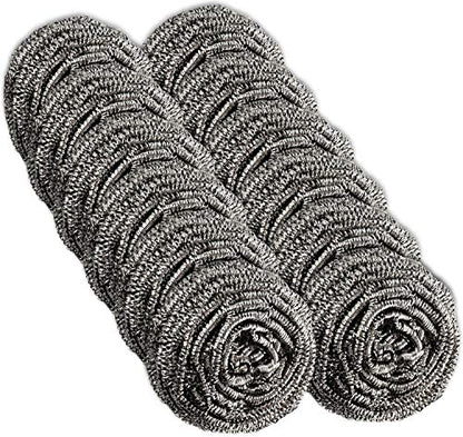 12 Pack Stainless Steel Scourers by Scrub It – Steel Wool Scrubber Pad Used for Dishes, Pots, Pans, and Ovens. Easy scouring for Tough Kitchen Cleaning.