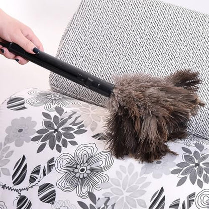 Feathers Dusters plumero para polvo mini Brown Washable Reusable Feathers ABS Mini Duster plumero de Plumas de Avestruz with Handle, for Household Sweeping Plumeros