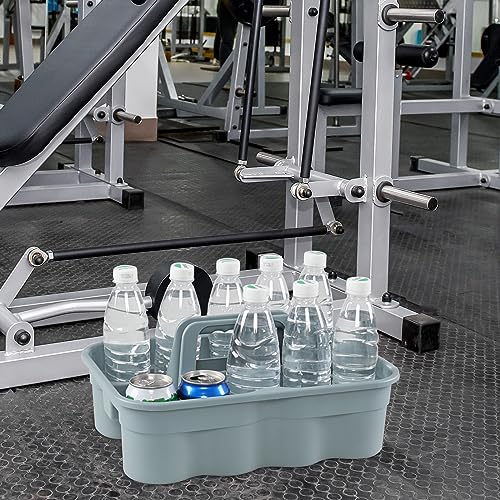 6-Pack Plastic Cleaning Storage Caddy, Gray | Cleaning Supply Carry Caddy
