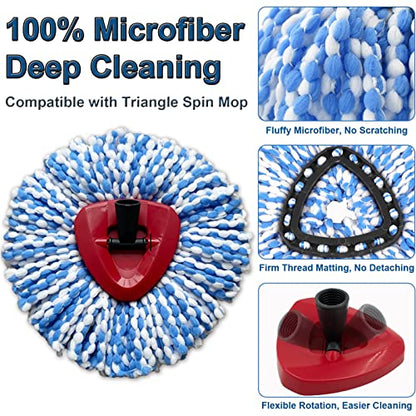 【3-Pack】Cedar Mop Head, Perfect Fit for O Cedar Rinse Clean Mop Replace Head, 2 Ultra-Absorbent Microfiber Mop Refills with 1 Base for Floor & Wall Cleaning