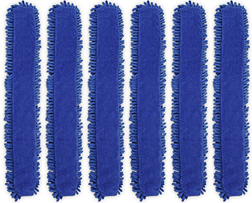 CleanAide Dual-Sided Chenille and Terry Microfiber Duster Covers, Fits Flex Dusters, Machine Washable, Chemical-Free Cleaning, Traps Dirt & Dust, Safe for Electronics, Home, and Vehicles, 6-Pack