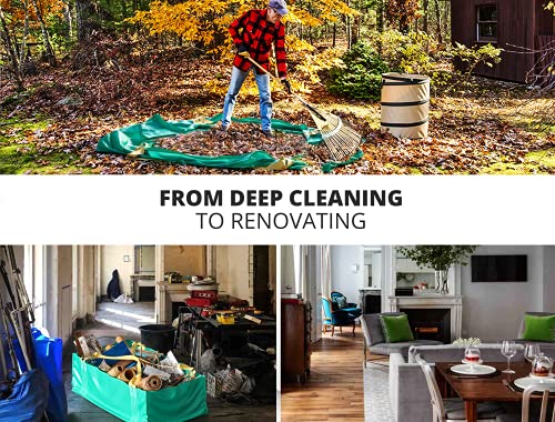 Skywin Dumpster Bag, 3 Pack Reusable Yard Waste Bags, Foldable Yard Waste Container, Trash Bag for Waste Management, Multiple Times Use During Renovations, Can Hold Up to 3,500 lbs (Green) - size: 3 Pack, style: 96 Inches Length