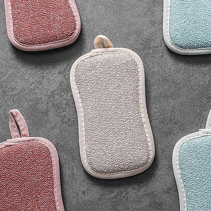 4 Pack Kitchen Scrub Sponge Dual Action Washing Up Cleaner Heavy Duty Scouring Pads Household Cleaning Wash Cloth (4)