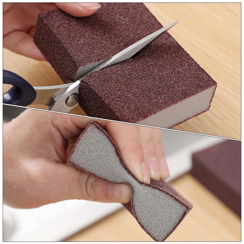 Baluue Nano Carborundum Sponge 3.93X2.75X0.98In Kitchen Scrub Sponge Non-Toxic Household Scrubbing for Stain Removal and Multi-Surface Cleaning