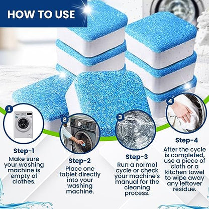 True Fresh 25-Pack Washing Machine Cleaner Tablets (12-Month Supply) & 2-in-1 Toilet Brush & Plunger Set - Ultimate Deep Cleaning for a Fresh, Sparkling Home