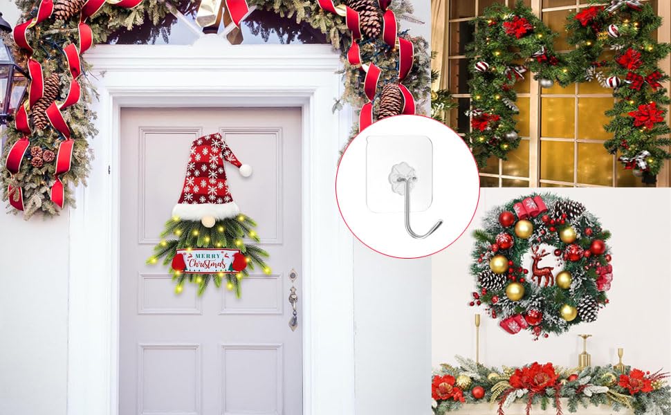 ZESLMG Adhesive Wall Hooks No Damage for Hanging, 24 Pack Large Self Sticky Hooks Heavy Duty 44lb Removable, Clear Hook for Shower Towel Coat Key Picture Wreath Outdoor Bathroom Kitchen, Waterproof - size: 24 Upgraded Large Hook