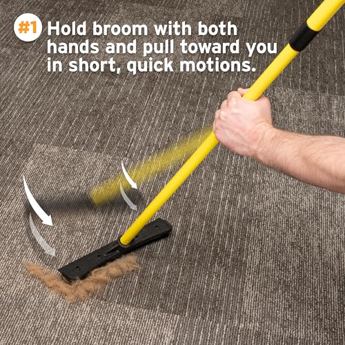 FURemover Pet Hair Removal Rubber Broom, 61" Telescopic Handle - size: 61" Telescopic Handle