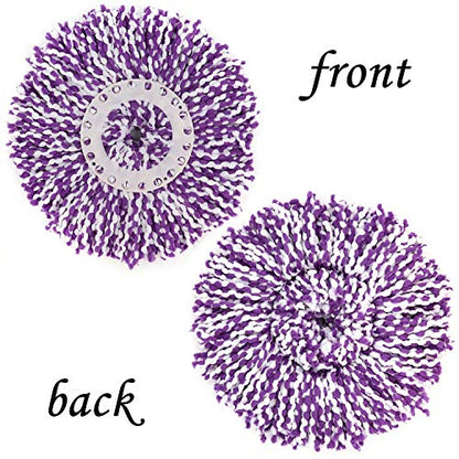 3 Pack Spin Mop Replacement Head, Round Shape Standard Size Microfiber Mop Head Refills for Hurrican, Mopnad, Casabell and Other Standard Size Spin Mop Systems - color: Purple