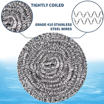 Stainless Steel Scrubber Scrubbing Scouring Pad Sponges Clean Pot Pan and Steel Wool for Kitchen Bathroom (10Pcs Metal Scrubber) - size: 10Pcs Metal Scrubber