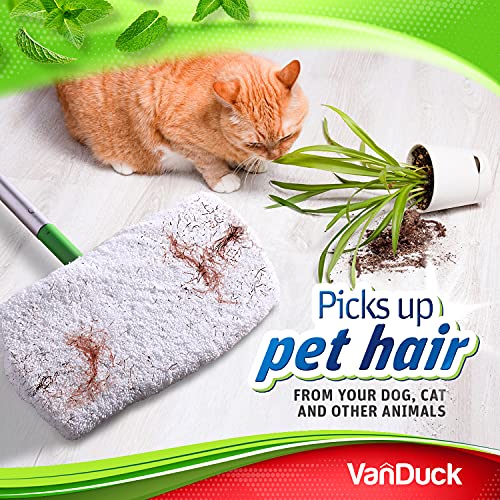 VanDuck Reusable 100% Cotton Mop Pads for Swiffer Sweeper (2-Pack) | Mop not included, reusable terry cloth mop covers, cotton replacement refills, machine washable wet mopping pads - color: Wet&dry (White), size: 2 Count (Pack of 1)
