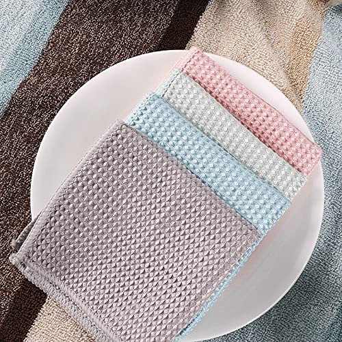 GM Home 8 PCS Waffle Weave Premium Microfiber Cleaning Cloth Kitchen Dish Cloth Rags, Ultra Absorbent and Thick Dish Clothes for Washing Dishes, Fast Drying Cleaning Towels, 12 x 12 in