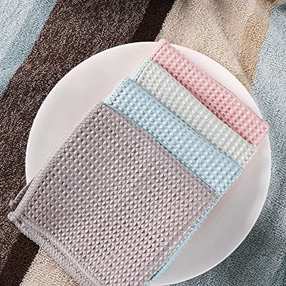 GM Home 8 PCS Waffle Weave Premium Microfiber Cleaning Cloth Kitchen Dish Cloth Rags, Ultra Absorbent and Thick Dish Clothes for Washing Dishes, Fast Drying Cleaning Towels, 12 x 12 in