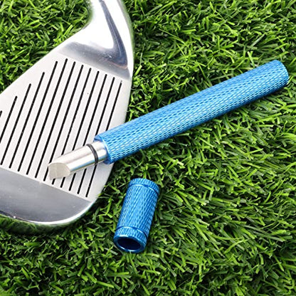 Bulex Golf Club Groove Sharpener, Re-Grooving Tool and Cleaner for Wedges & Irons - Generate Optimal Backspin - Suitable for U & V-Grooves - color: Blue