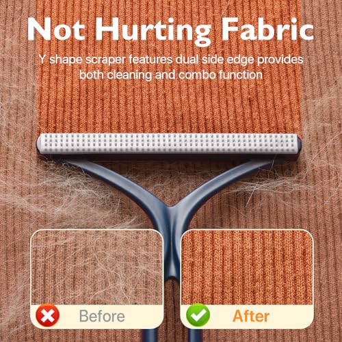 Pet Hair Removal Tool 3 Pack Dog Cat Hair Remover Carpet Scraper Rake Fur Removal Brush Lint Remover Shaver for Car Furniture Couch - color: Blue