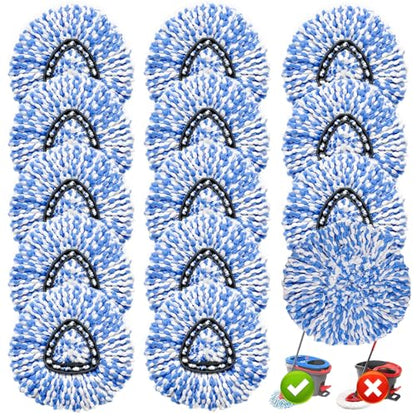 14 Pack Spin Mop Replacement Heads, Only Fit for RinseClean 2-Tank System, 100% Microfiber Spin Mop Refill Head,Spinning Mop Head Replacement for Floor Cleaning - size: 14Pack