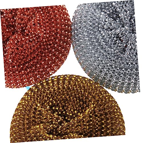 FRCOLOR 5-Piece Metal Scrubber Set with Short Handle Random Color for Pot and Pan Cleaning Heavy Duty Dish Cleaning Brush Kitchen Scouring Tool