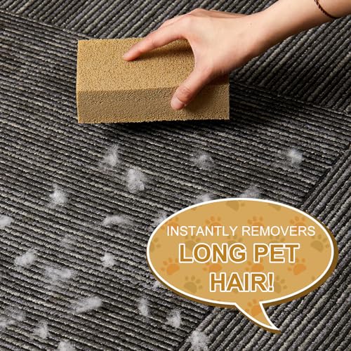 Pet Hair Remover Sponge Cat and Dog Hair Sponge Rubber Pet Fur Lifter Removal Tool, Remove from Furniture, Carpet, Bedding, Clothing, 6.26 x 3.28 x 1.89 Inch(Khaki,1 Pack) - color: Khaki