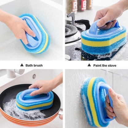 Cleaning Brush for Bathroom, Kitchen, Bathtub, Toilet, Multi-Surface Shower Cleaner & Toilet Brush Cleaner with Comfortable Handle(Blue) - color: Blue