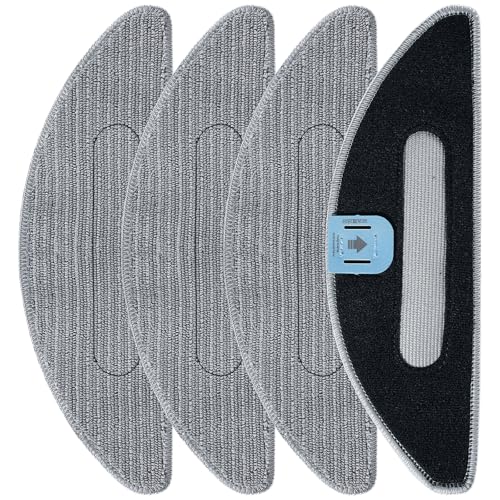 4 Pack Replacement Mop Pad Compatible with iRobot Roomba Combo i5+/ i5/ j5+/ j5 Robot Vacuum and Mop, Washable & Reusable Microfiber Cleaning Pads
