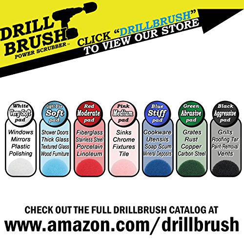 Drill Brush - Drill Attachment - Kitchen - Bathroom - Power Scrubber Pads - Stove - Cleaning Pads - Cooktop - Oven Rack - Kitchen Sink - Bath Mat - Bathroom Sink - Shower Cleaner - Vinyl Flooring - color: 3x Red Pads 3x Blue Pads