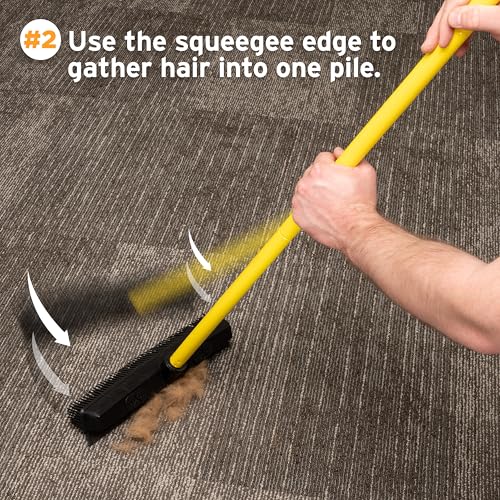 FURemover Pet Hair Removal Rubber Broom, 48" Handle - color: Furemover Sweep Pet Hair Broom