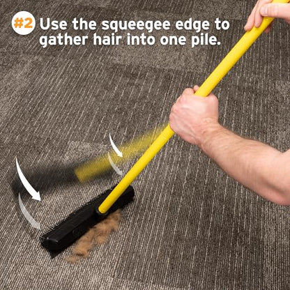 FURemover Pet Hair Removal Rubber Broom, 48" Handle - color: Furemover Sweep Pet Hair Broom