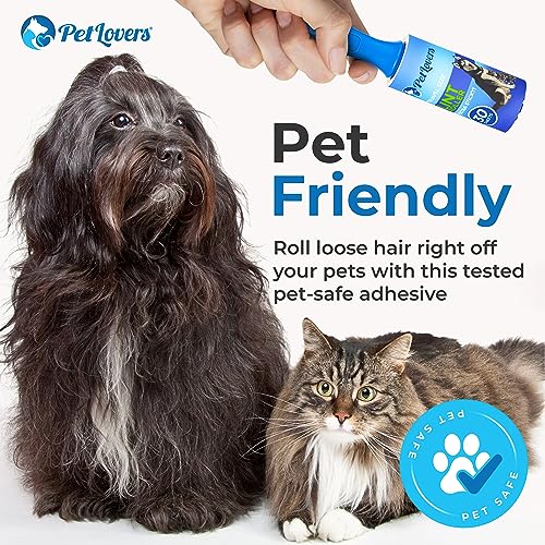 PetLovers Extra Sticky Lint Roller Mega Value Set for Pet Hair Removal, Dog and Cat Lint Remover (6 Pack Mini Refills) - size: 6 Pack Mini Lint Roller Refills