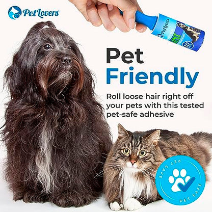 PetLovers Extra Sticky Lint Roller Mega Value Set for Pet Hair Removal, Dog and Cat Lint Remover (6 Pack Mini Refills) - size: 6 Pack Mini Lint Roller Refills