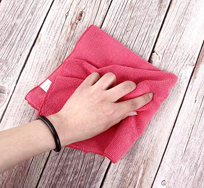 Dri Professional Extra-Thick Microfiber Cleaning Cloth 36 Pack Red (16IN x 16IN, 300GSM, Commercial Grade All-Purpose Microfiber Highly Absorbent, LINT-Free, Streak-Free Cleaning Towels)