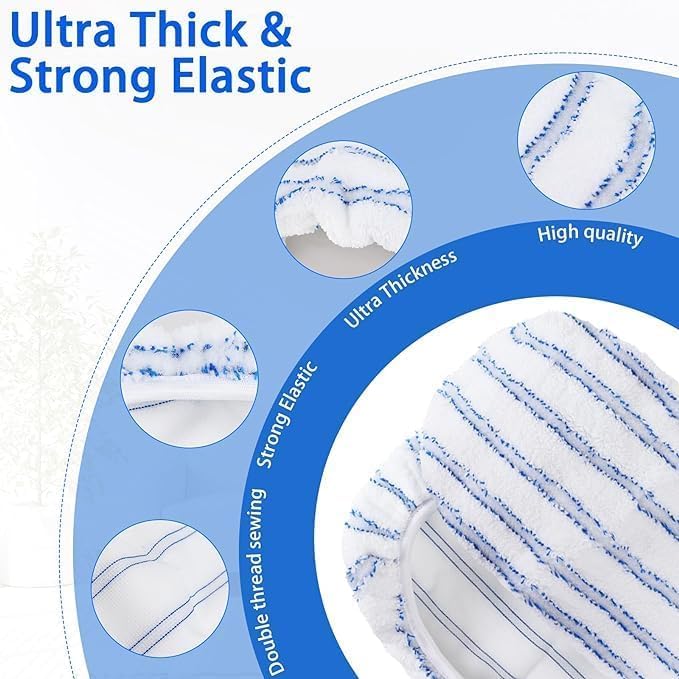 6 Pack Microfiber Mop Pads Covers Replacement Compatible with Oceda,Terry Cloth Mop Refills 15x8 Inch Pads for Wet Dry Hardwood Floor Cleaning, Washable & Reusable Mopping Pads - size: 6 Pack