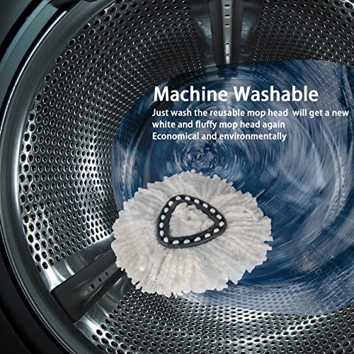 8Pack Spin Mop Replacement Heads,Spinning Mop Replace Head for Floor Cleaning, 100% Microfiber Mop Head Replacement Compatible with Triangle Spin Mop Refill for Easy Wring Mop,White - size: 8Pack