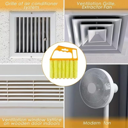 2pcs Microfibers Washable Window Cleaning Brushes for Effortless Dust Collection and Blinds Cleaning, Yellow - color: Yellow