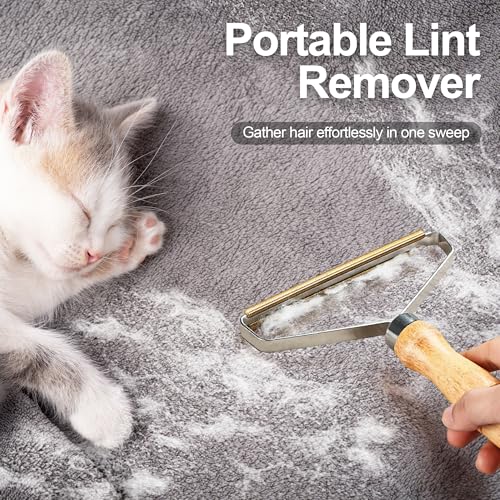 NEWE Rubber Pet Hair Removal Broom with Lint Fur Remover Tool, 57.5 inches Long Handle Silicone Carpet Brush Rake with Built-in Squeegee for Cleaning Rug, Tile, Floor (Gray Yellow)