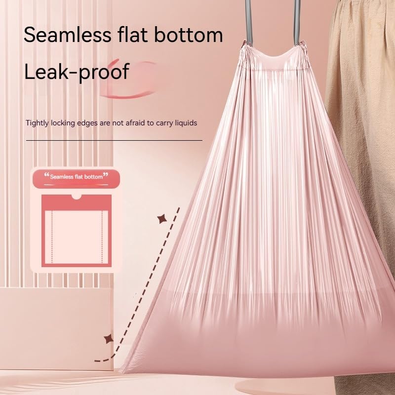 Thickened Drawstring Trash Bags, Disposable Kitchen Garbage Bags with Easy-Tie Handles, Leak-Resistant Material for Home Kitchen Bins, Suitable for Containing Wet and Dry Waste to Reduce Mess