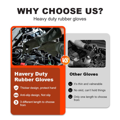 North Tower Chemical Resistant Gloves Rubber Heavy Duty Glove Work With Waterproof Gloves For Mens （14in,1 pair） - size: 14”