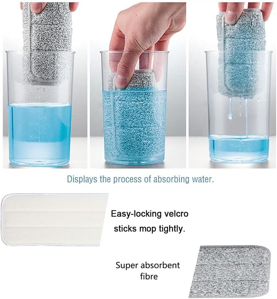 24 Inch Microfiber Mop Pads 6 Pack for Hardwood Tile Laminate Deep Clean | Reusable flat mop pads for floor cleaning, fits 24-inch mop heads, washable and durable, wet/dry use, home cleaning essential - color: 24 in Mop Pads