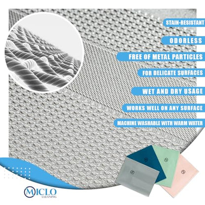 Microfibre Premium Cleaning Cloth Set of 4 - Magic Cloth | All Purpose, Absorbent Washcloth | Microfiber for Window, Kitchen, Bathroom | Lint-Free, Scratch-Free Glass CLoth |16'' x 24''| Salmon Series