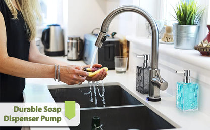 YAUKPH 2 Pack Grey Rust Proof Soap Dispenser | Acrylic material for bathroom and kitchen countertops - color: 2 Pack Gray