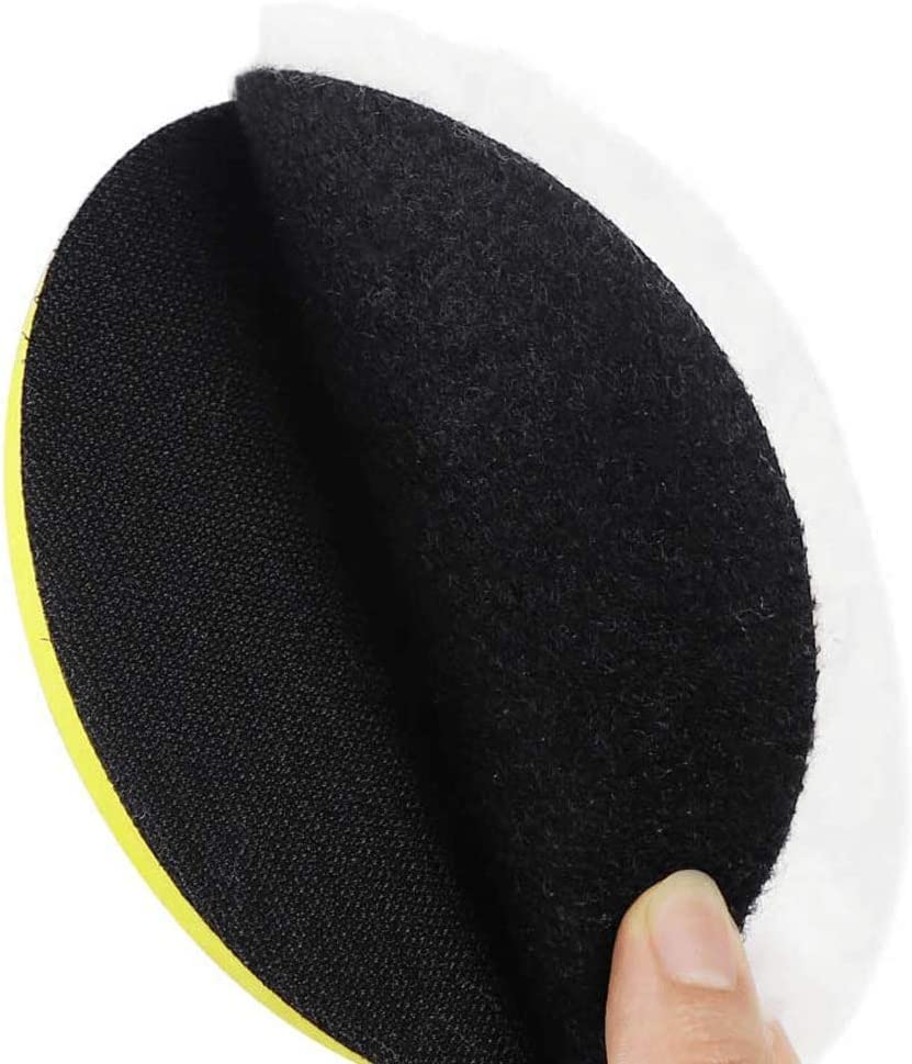 IPELY 6 Pcs 5 Inch Wool Polishing Buffing Pad Polishing Buffing Wheel for Drill Buffer Attachment with M14 Drill Adapter - size: 6 Pcs 5 Inch
