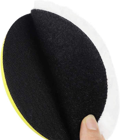 IPELY 6 Pcs 5 Inch Wool Polishing Buffing Pad Polishing Buffing Wheel for Drill Buffer Attachment with M14 Drill Adapter - size: 6 Pcs 5 Inch
