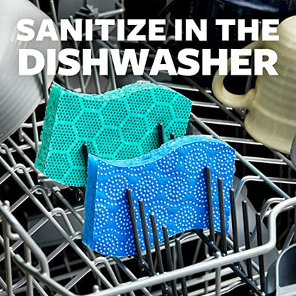 Scotch-Brite Scrub Dots Non-Scratch Scrub Sponge, Rinses Clean, for Washing Dishes and Cleaning Kitchen, 3 Scrub Sponges (Pack of 2) - size: 3 Sponges (Pack of 2)