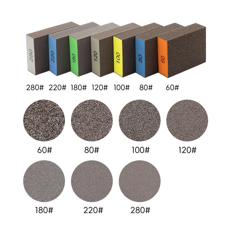 60 80 120 220 Grit Superfine Sanding Sponge, Washable and Reusable Great for Pot Brush Pan Brush Sponge Brush Glasses Sanding Wood Sanding Metal Sanding - size: 60 80 120 220 Grit