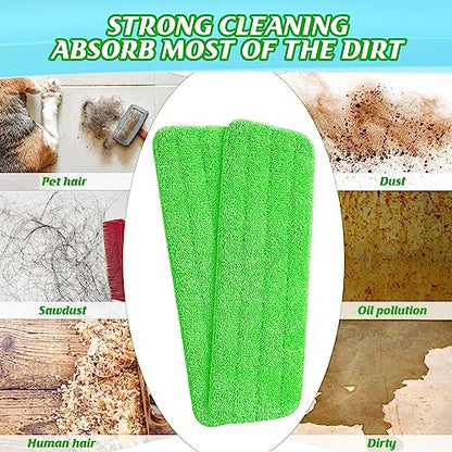 40 Pack Microfiber Cleaning Pads Machine Washable Replacement Head for Wet/Dry Mops Flat Reusable Household Replacement Mop Pad for Hardwood Floor Cleaning Scrubbing Fit Most Mops (Green) - color: Green